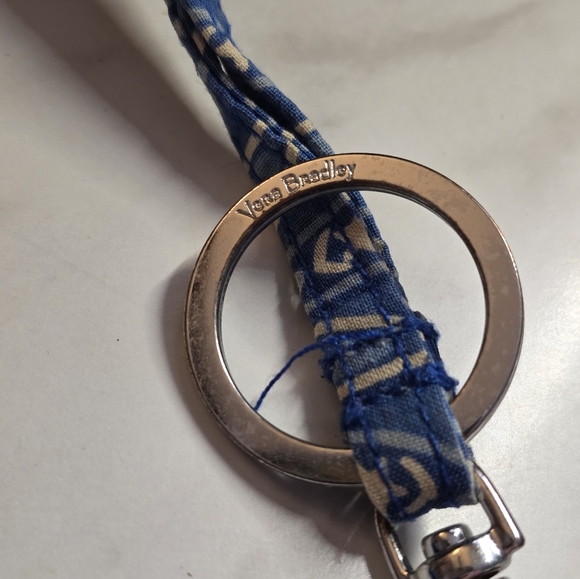 Blue Patterned Wristlet with Keychain - Picture 4 of 4